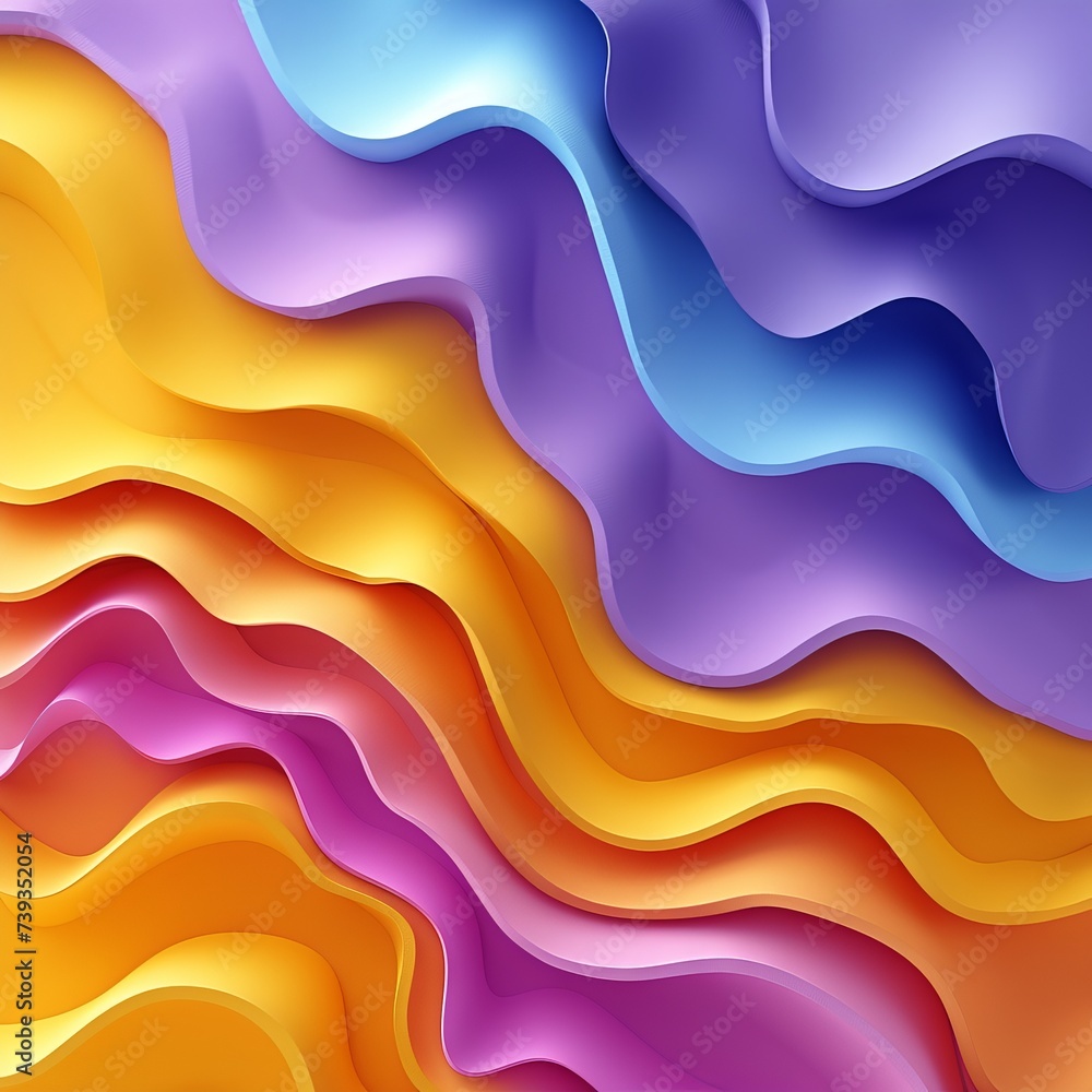 Poster abstract composition in harmonious shades in the neoformist style, bright dynamic and smooth visual 
