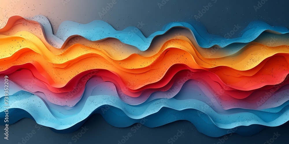 Poster abstract composition in harmonious shades in the neoformist style, bright dynamic and smooth visual 