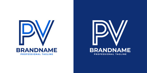 Letters PV Line Monogram Logo, suitable for business with PV or VP initials