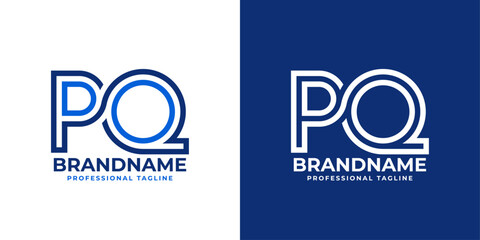 Letters PQ Line Monogram Logo, suitable for business with PQ or QP initials