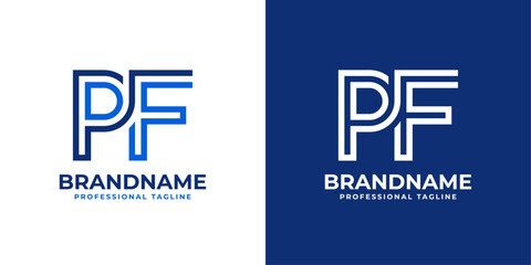 Letters PF Line Monogram Logo, suitable for business with PF or FP initials
