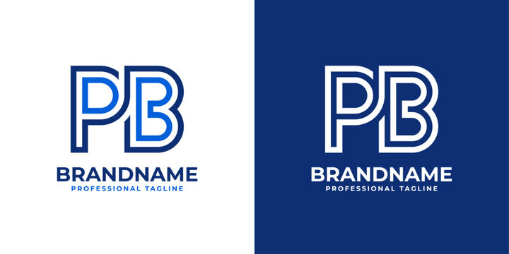 Letters PB Line Monogram Logo, suitable for business with PB or BP initials