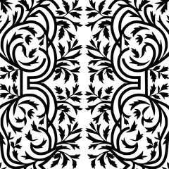 Floral seamless pattern, Pattern, Flower pattern, geometric pattern, diagonal pattern, pattern, floral, flower, seamless, design, ornament, vector, decoration, art, wallpaper, leaf, illustration, blac