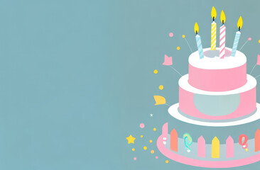 Image of a cake on a light background with space for text