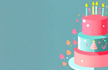 Image of a cake on a light background with space for text