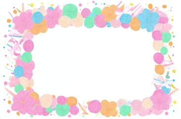 Pastel colors frame with free place for text .