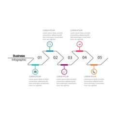 Business Infographic with five Strategic Steps