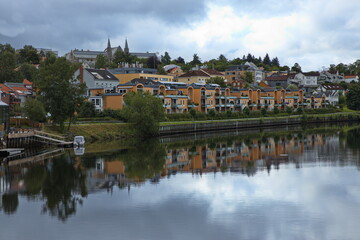 Fototapeta na wymiar View of Trondheim in Trondelag County Norway, Europe 