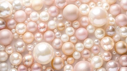 Elegant assortment of shimmering pearls in soft pastel tones