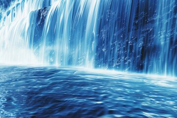 Majestic Blue Waterfall in Natural Setting, Serenity Concept