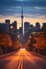 Wandcirkels aluminium Toronto Skyline at Dusk © Molostock