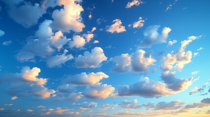 Blue sky with cloud gradient light white background. Beauty clear cloudy in sunshine. orange light.