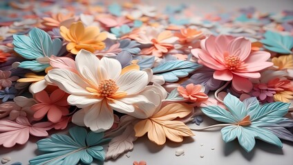 background with flowers in pastel colors