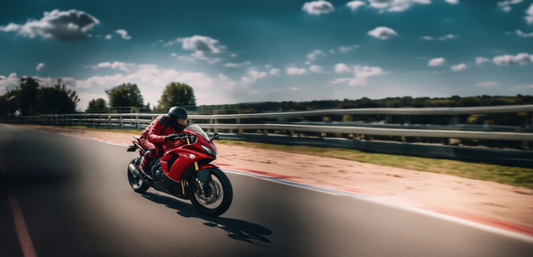 riding a sports motorcycle on a track in gear, motorsport