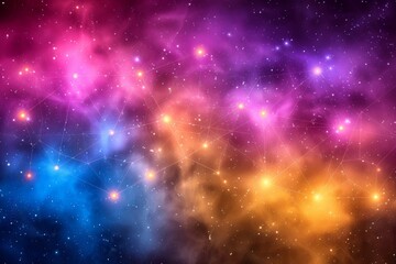 Obraz premium Nebulae floating in space are full of twinkling stars.