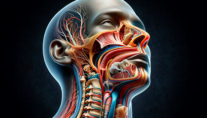 nasal breathing system, 3d visualization for medical and study