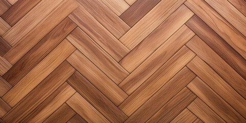 Top view of wooden herringbone plank floor pattern - obrazy, fototapety, plakaty