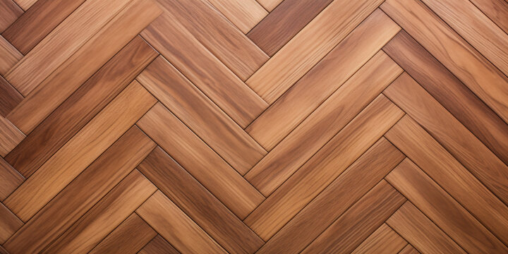 Top view of wooden herringbone plank floor pattern