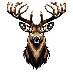 deer head isolated clip art in transparent. png format
