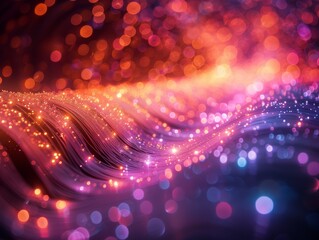 Acrylic fibers close up their synthetic brilliance forming a vibrant tapestry of dazzling artificial lights