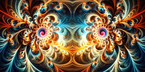 Abstract fractal. Fractal art background for creative design. Decoration for wallpaper, desktop, poster, cover booklet