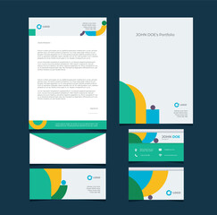 Geometry shape vector modern shape stationery design