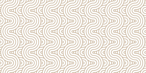 Overlapping pattern Modern diamond geometric waves spiral pattern abstract circle wave lines. Minimal brown tile stripe geomatics overlapping create retro square line backdrop pattern background.