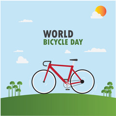 World Bicycle Day vector design. Simple and Elegant Design