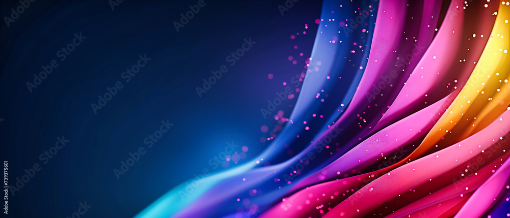 Poster a spectrum of digital waves, where light and color flow in a modern symphony of design, embodying th