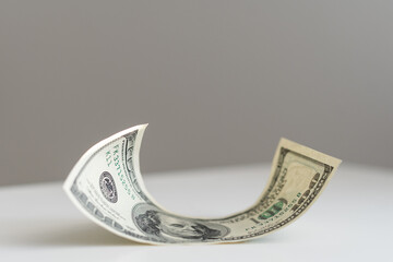 New Dollar, New American Dollar, Curled Banknote Money, 3D Render