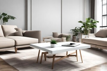 Fototapeta premium Blank Coffee Table for Product in a Living Room