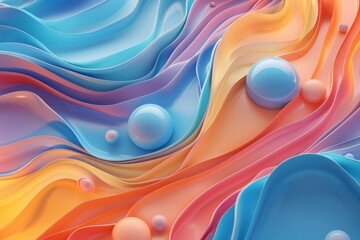 3D Colourful Ribbons: An Abstract Art Wallpaper with a Unique Image Texture - Ideal for Interior Decor Websites, Artistic Showcases, and New Year Celebration Ads