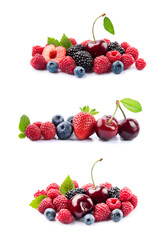Collage of sweet berries.