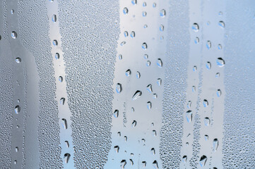 drops of water on the window glass, morning dew 6