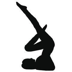 Fototapeta premium yoga exercise fitness silhouette drawing 