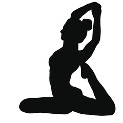 Fototapeta premium yoga exercise fitness silhouette drawing 