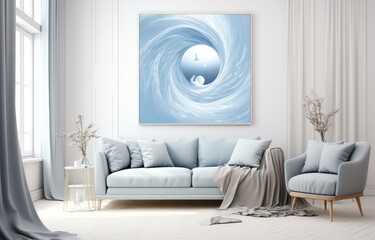 Aqua Shimmer: Abstract Ocean Art Inspired by Swirls of Marble