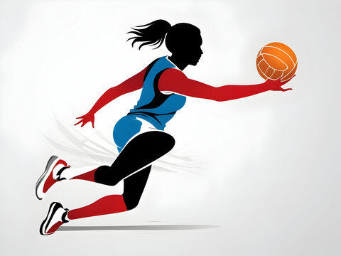 simple vector of volleyball player on white background