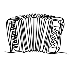Accordion in a line drawing style
