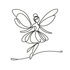 Fairy in line drawing style