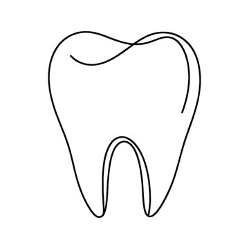 A tooth in a line drawing style