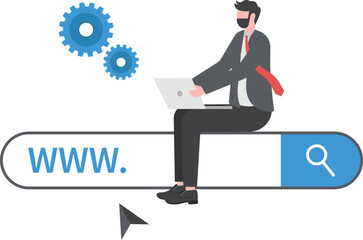 Landing page template of domain. Modern flat design concept of web page design for website and mobile website. Easy to edit and customize

