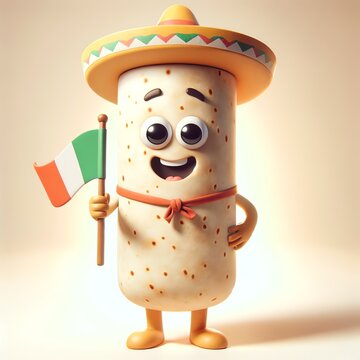 3D Burrito Chartoon Character