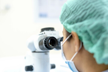 Scientists lab researching in laboratory hospital medical. Female healthcare of professional...