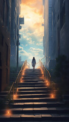 a road to heaven ai created