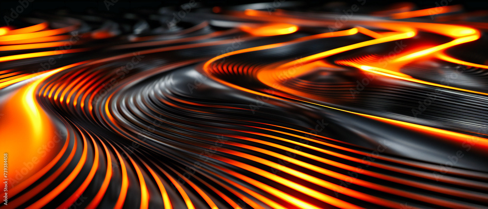 Poster dynamic waves of color and light, where abstract motion and design weave a vibrant tapestry of energ