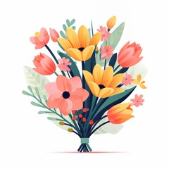 a painted bouquet of wildflowers in pastel colors