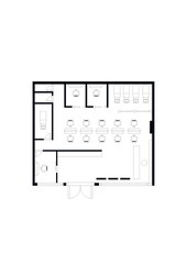 Floor Plan. Apartment Blueprint with Construction Elements. House Project