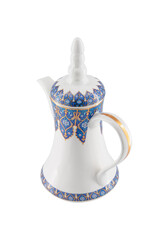 Porcelain Arabic tea pot and Coffee pot traditional isolated on white background