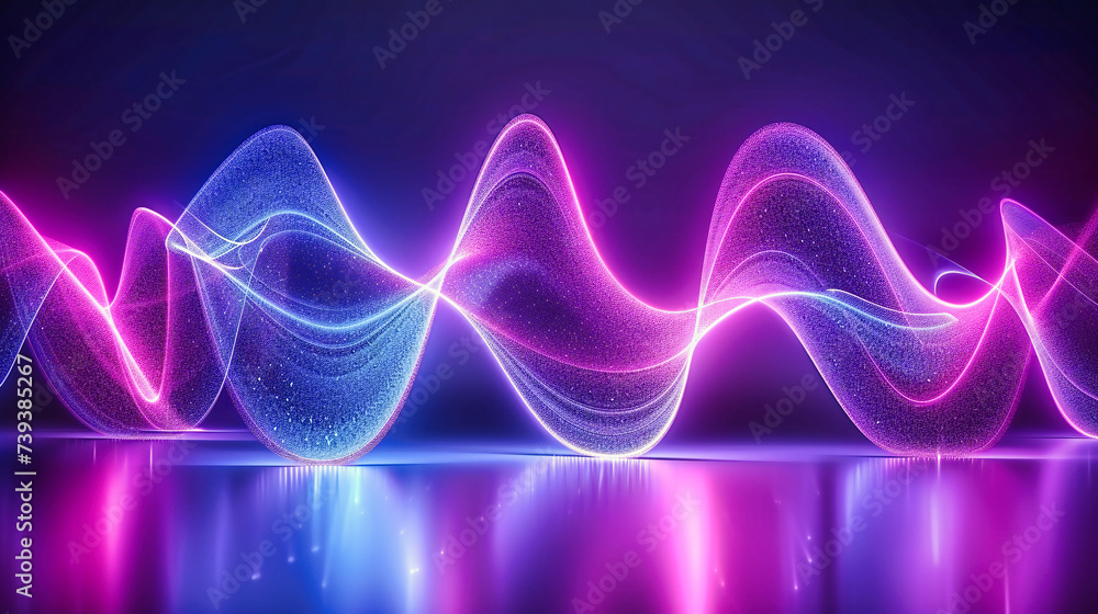 Poster the rhythm of digital waves, where technologys pulse is visualized in lines and colors, echoing the 
